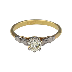 18ct Gold & Diamond Set Solitaire Ring