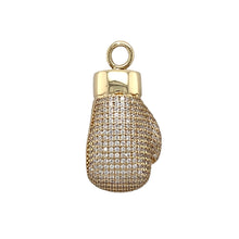 Load image into Gallery viewer, 9ct Gold &amp; Cubic Zirconia Set Boxing Glove Pendant
