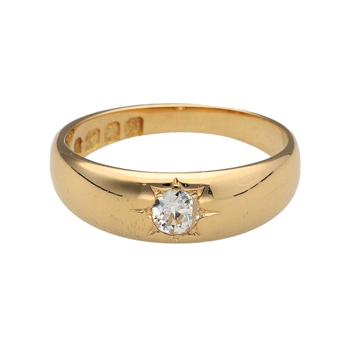 18ct Gold & Diamond Antique Style Signet Ring