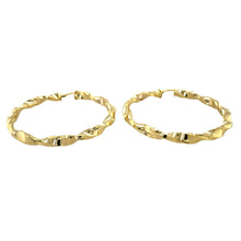 Load image into Gallery viewer, New 9ct Yellow Gold 49mm Plain Twisted Creole Earrings with the weight 4.80 grams
