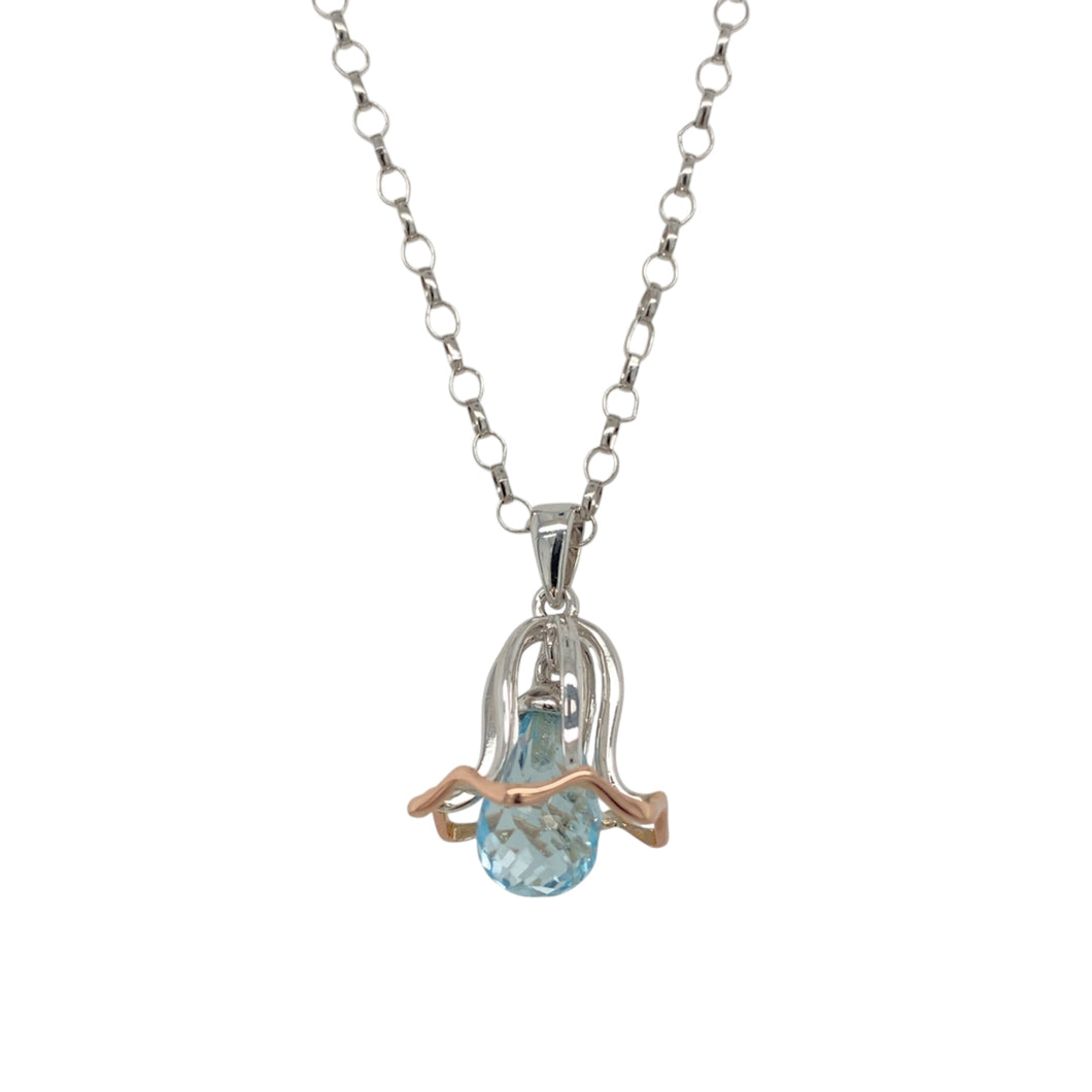 925 Silver & Blue Stone Flower Clogau 18