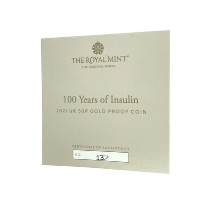 2021 Innovation of Science UK 22ct Gold 50p Gold Proof Coin