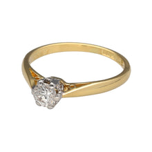 Load image into Gallery viewer, Preowned 18ct Yellow and White Gold &amp; Diamond Set Solitaire Ring in size M with the weight 2.50 grams. The diamond is approximately 36pt with approximate clarity Si2
