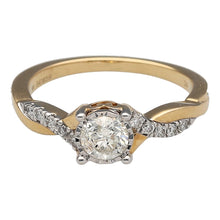 Load image into Gallery viewer, New 9ct Gold &amp; Diamond Solitaire Twist Ring
