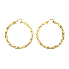 Load image into Gallery viewer, New 9ct Gold 49mm Plain Twisted Creole Earrings
