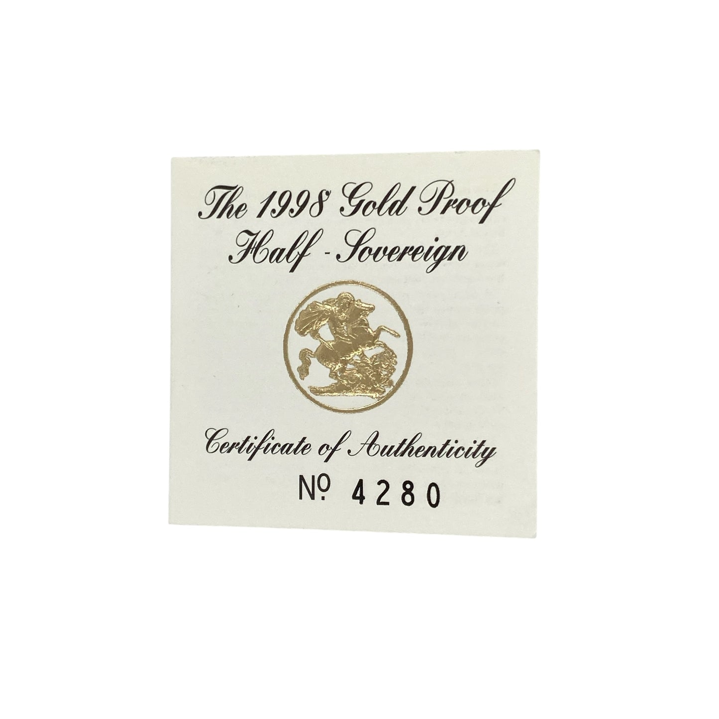 1998 22ct Gold Half Sovereign Coin