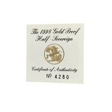 Load image into Gallery viewer, 1998 22ct Gold Half Sovereign Coin
