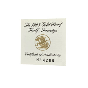 1998 22ct Gold Half Sovereign Coin