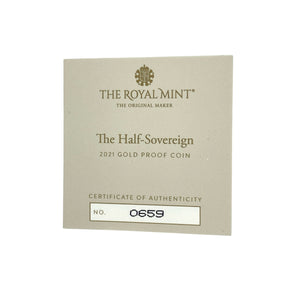 2021 22ct Gold Half Sovereign