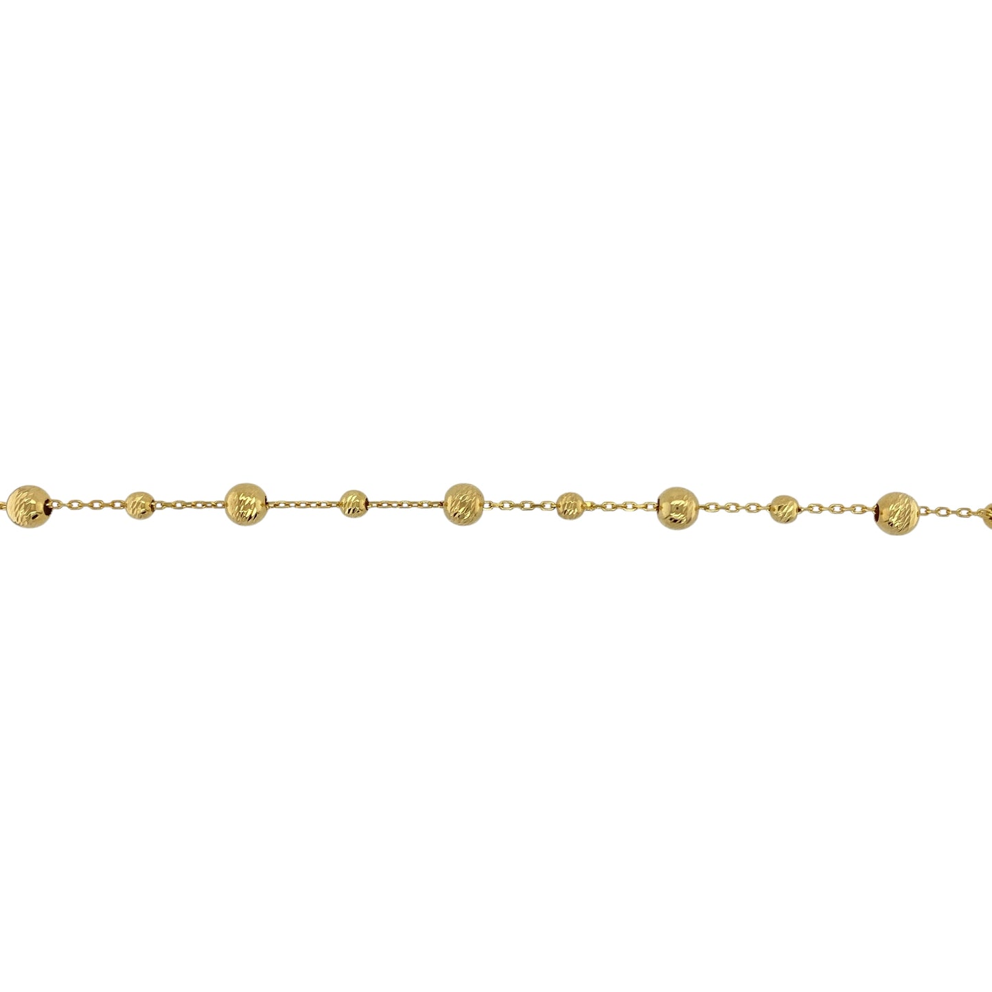 9ct Gold 16" Sparkle Ball Chain Link Necklace