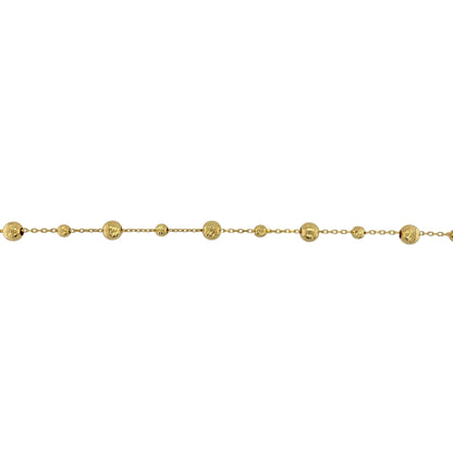 9ct Gold 16" Sparkle Ball Chain Link Necklace