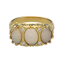 Load image into Gallery viewer, 18ct Gold Diamond &amp; Opal Set Antique Style Ring
