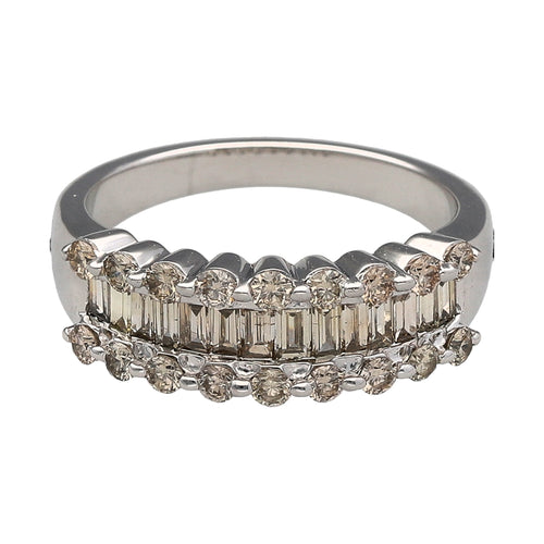 New 9ct White Gold & Diamond Set Band Ring