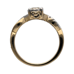 New 9ct Gold & Diamond Solitaire Twist Ring