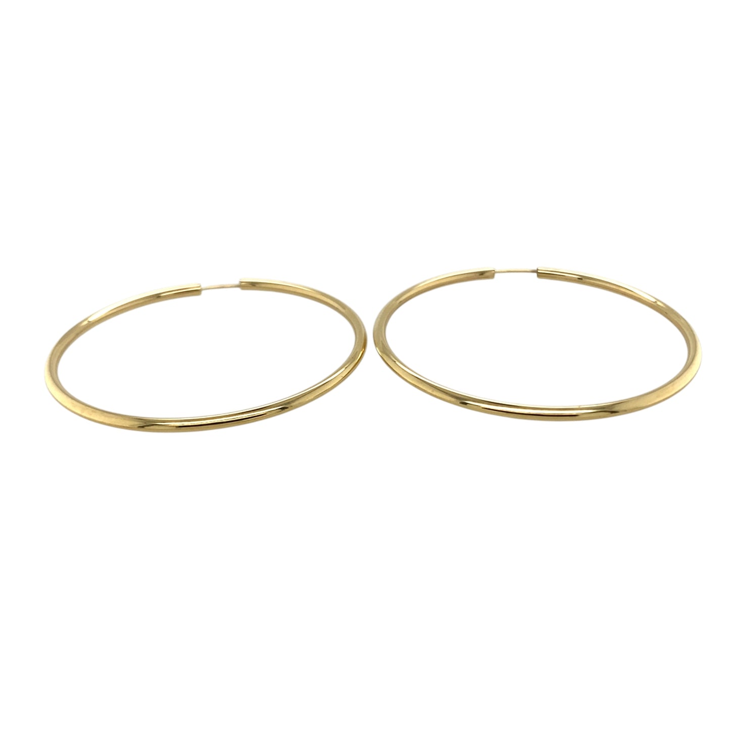 9ct Gold Large Plain Hoop Earrings