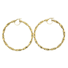 Load image into Gallery viewer, New 9ct Gold 57mm Plain Twisted Creole Earrings
