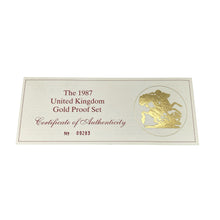Load image into Gallery viewer, 1987 United Kingdom Queen Elizabeth Gold Proof Set
