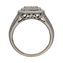 Load image into Gallery viewer, 9ct White Gold &amp; Diamond Set Halo Cluster Ring
