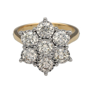 New 9ct Gold & Diamond Set Flower Cluster Ring