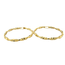 Load image into Gallery viewer, New 9ct Yellow Gold 57mm Plain Twisted Creole Earrings with the weight 5.50 grams
