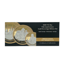 Load image into Gallery viewer, 2020 VE Day 75th Anniversary Gold Sovereign Deluxe Set
