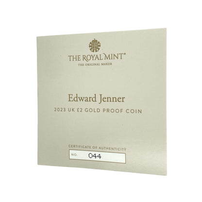 2023 Edward Jenner UK 22ct Gold £2 Gold Proof Coin