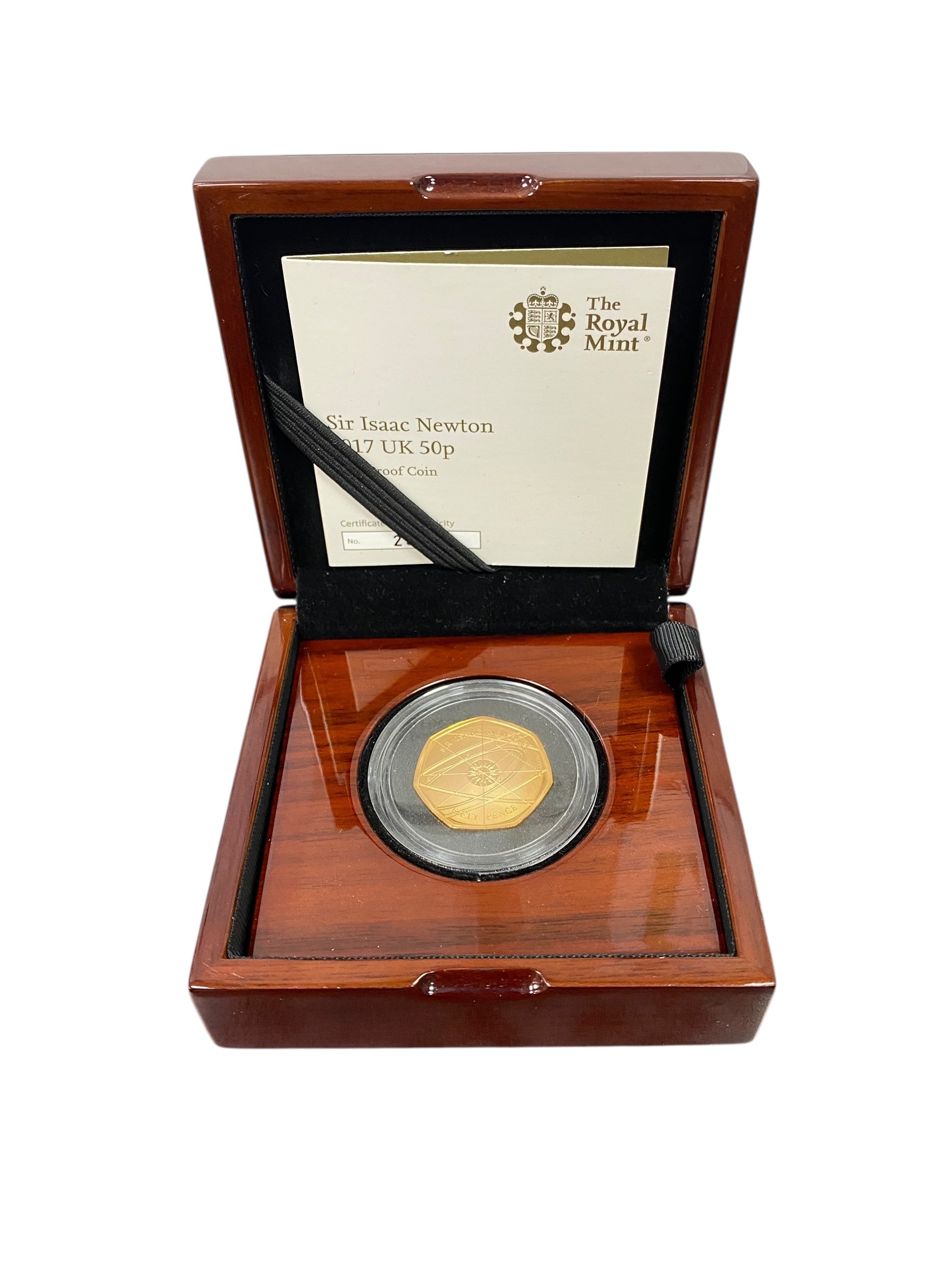 2017 Innovation of Science Sir Issac Newton UK 22ct Gold 50p Gold Proof Coin