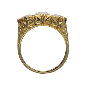 18ct Gold Diamond & Opal Set Antique Style Ring
