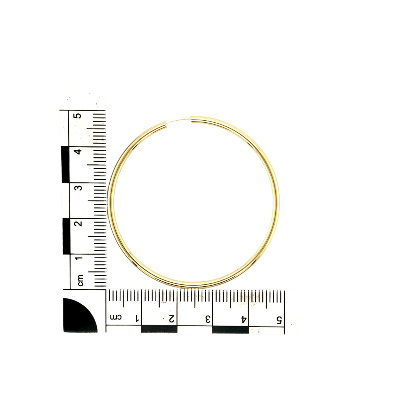 9ct Gold Large Plain Hoop Earrings