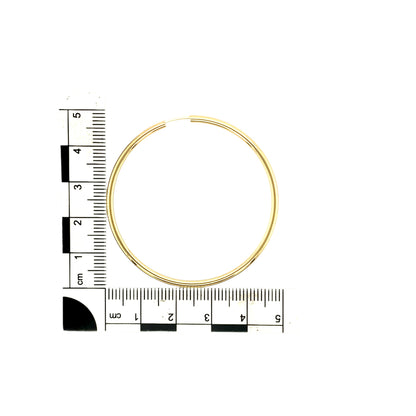 9ct Gold Large Plain Hoop Earrings