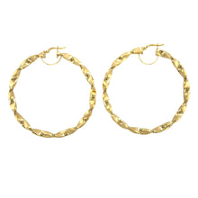 Load image into Gallery viewer, New 9ct Gold 67mm Plain Twisted Creole Earrings
