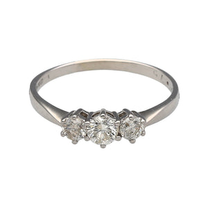 18ct White Gold & Diamond Set Trilogy Ring