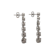 Load image into Gallery viewer, New 9ct White Gold &amp; Diamond Illusion Set Drop Earrings with the weight 5.10 grams. There is approximately 2.13ct of diamond content in total at approximate clarity Si - i1 and colour J - K. The earrings are 3.8cm long each
