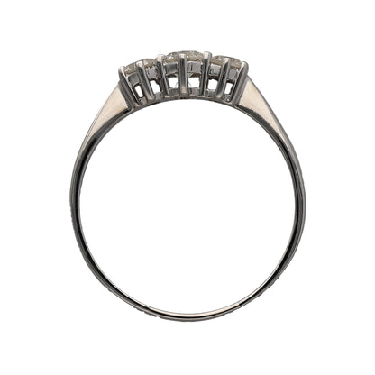 18ct White Gold & Diamond Set Trilogy Ring