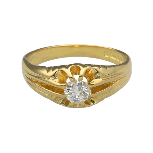 18ct Gold & Diamond Set Antique Style Signet Ring