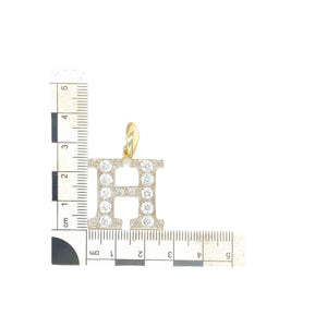 9ct Gold & Cubic Zirconia Set 'H' Initial Pendant