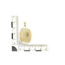 Load image into Gallery viewer, 9ct Gold Floral Patterned Oval Locket
