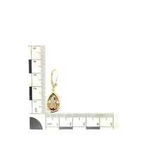 Load image into Gallery viewer, 9ct Gold &amp; Smoky Quartz Teardrop Drop Earrings
