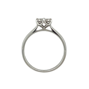 9ct White Gold & Diamond Illusion Set Cluster Solitaire Ring