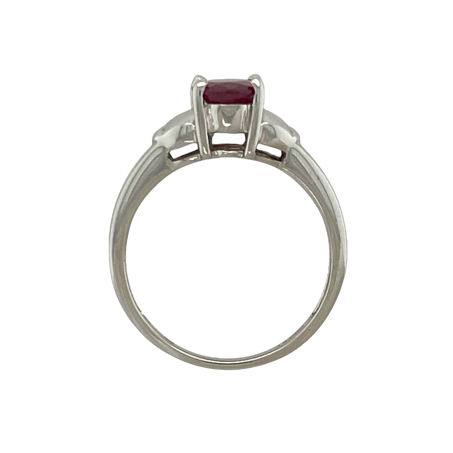9ct White Gold & Ruby Set Ring