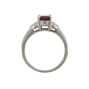 9ct White Gold & Ruby Set Ring