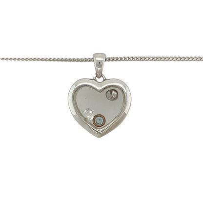 Bring romantic elegance and sparkling detail to your jewellery collection with this pre-owned 925 silver and 9ct rose gold Clogau heart pendant necklace, encased with gemstones and suspended on an adjustable chain—perfect for heartfelt gifting or timeless everyday wear.

Design: The pendant measures 2.1cm in length including the bail and features a polished heart design in silver, delicately encased with gemstones and accented with warm 9ct rose gold for a radiant and graceful finish.
