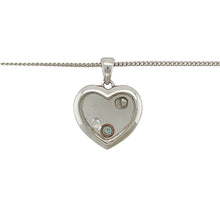 Load image into Gallery viewer, Bring romantic elegance and sparkling detail to your jewellery collection with this pre-owned 925 silver and 9ct rose gold Clogau heart pendant necklace, encased with gemstones and suspended on an adjustable chain—perfect for heartfelt gifting or timeless everyday wear.

Design: The pendant measures 2.1cm in length including the bail and features a polished heart design in silver, delicately encased with gemstones and accented with warm 9ct rose gold for a radiant and graceful finish.

