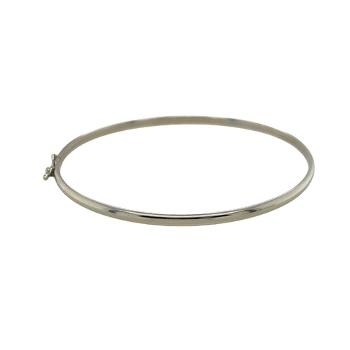 9ct White Gold Plain Bangle