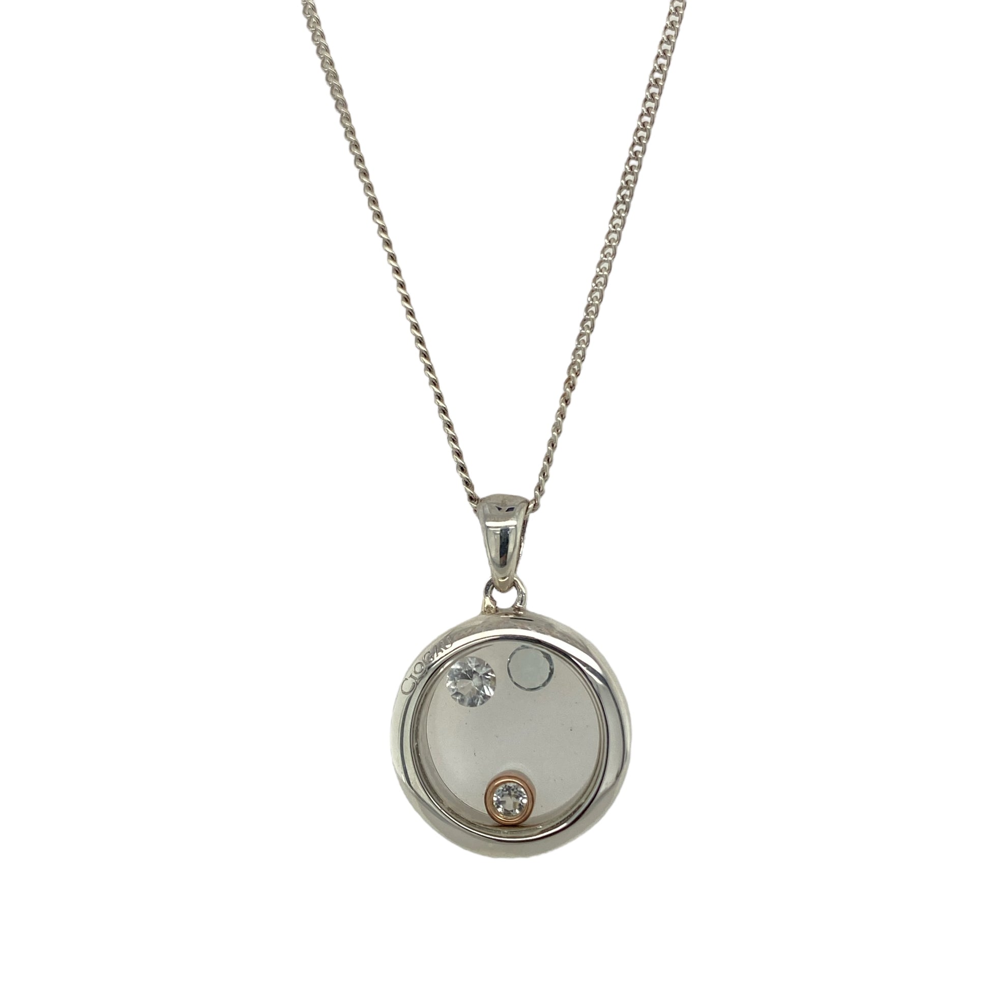 925 Silver Clogau Circular Stone Set 16" - 18" Necklace