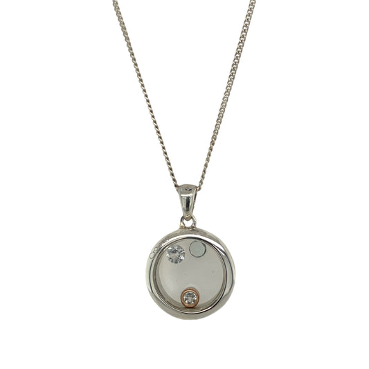 925 Silver Clogau Circular Stone Set 16" - 18" Necklace