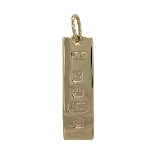 9ct Solid Gold Hallmarked Ingot Bar Pendant