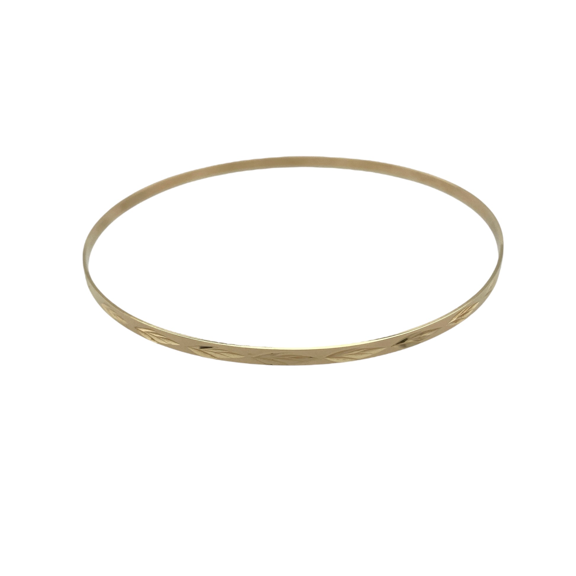 9ct Solid Gold Patterned Bangle