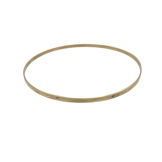 9ct Solid Gold Patterned Bangle