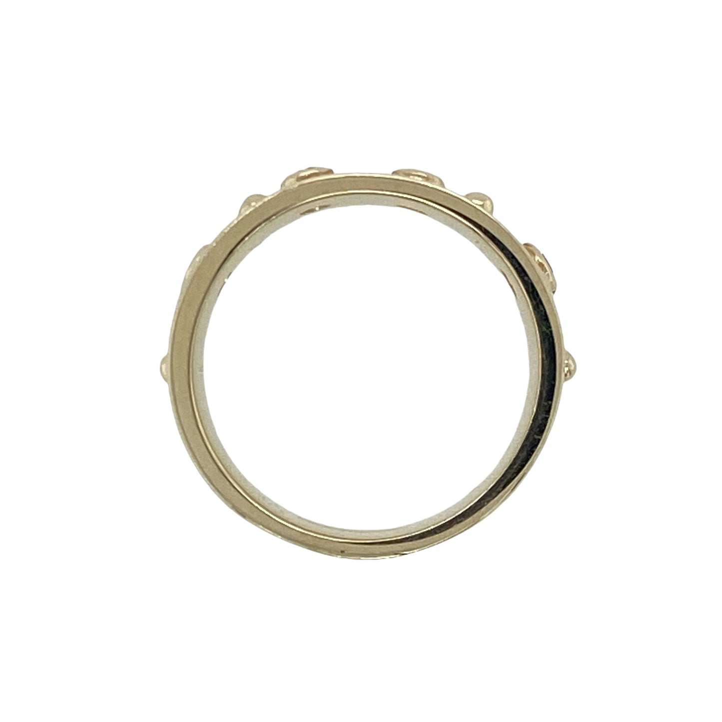 9ct Gold & Diamond Set Decorative Wide Band Ring